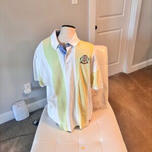 Men's Yellow and White Polo Shirt